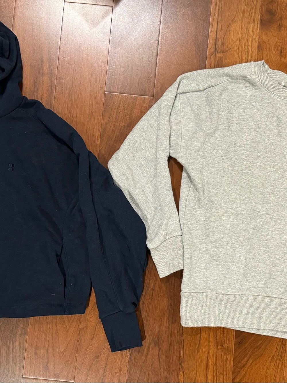 Sweaty Betty Women Sweatshirts, lot of two — Navy & Gray